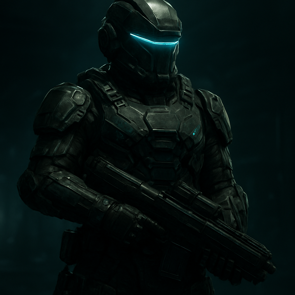 Elite Raven Unit operator in stealth tactical armor during a night operation